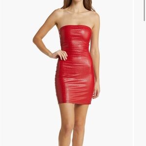 Naked wardrobe the crocodile collection strapless dress